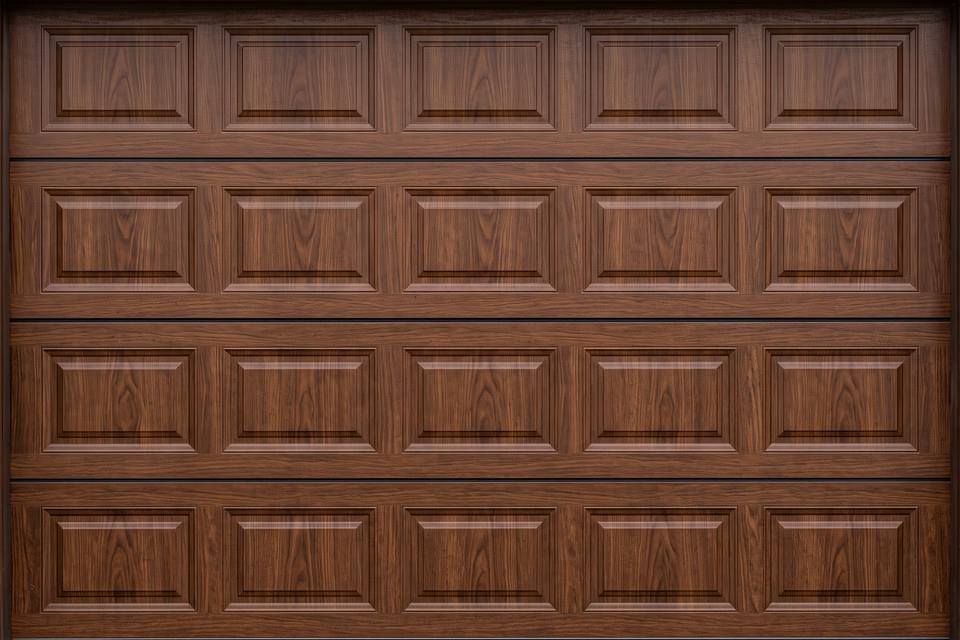 Wood-look garage door