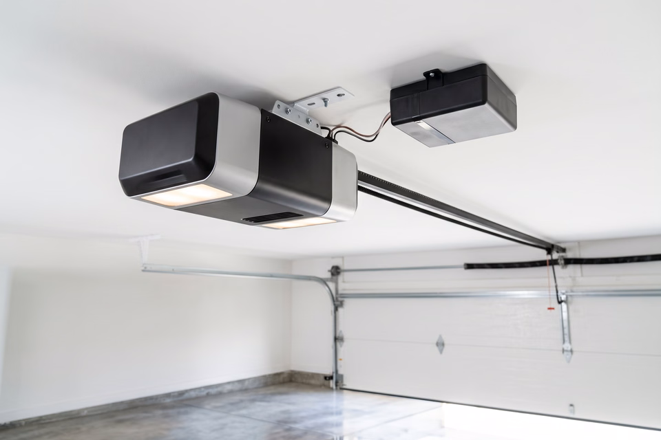 Modern garage door opener motor with battery backup