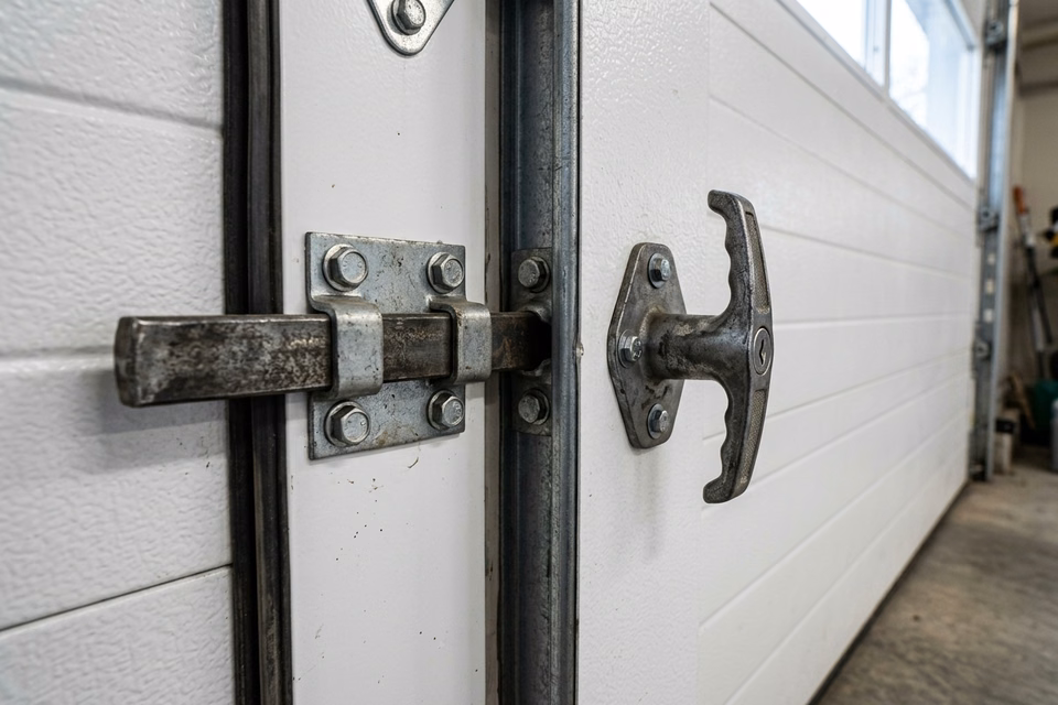 Door protected with security bars