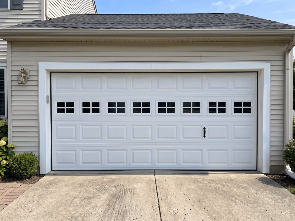 Garage door with windows