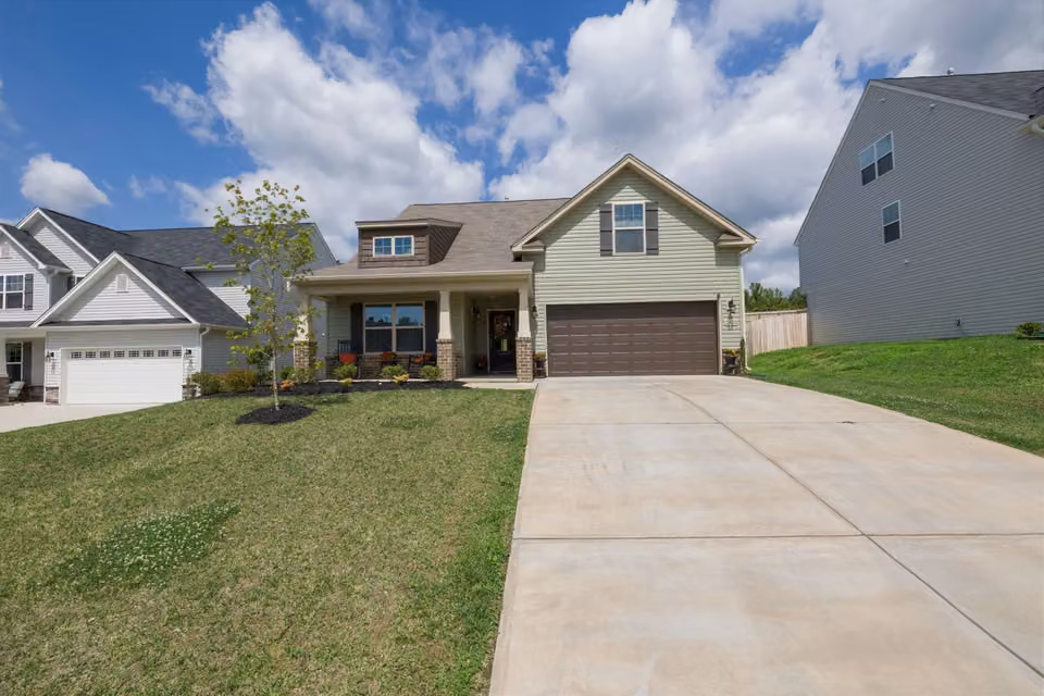 Modern suburban house with driveway